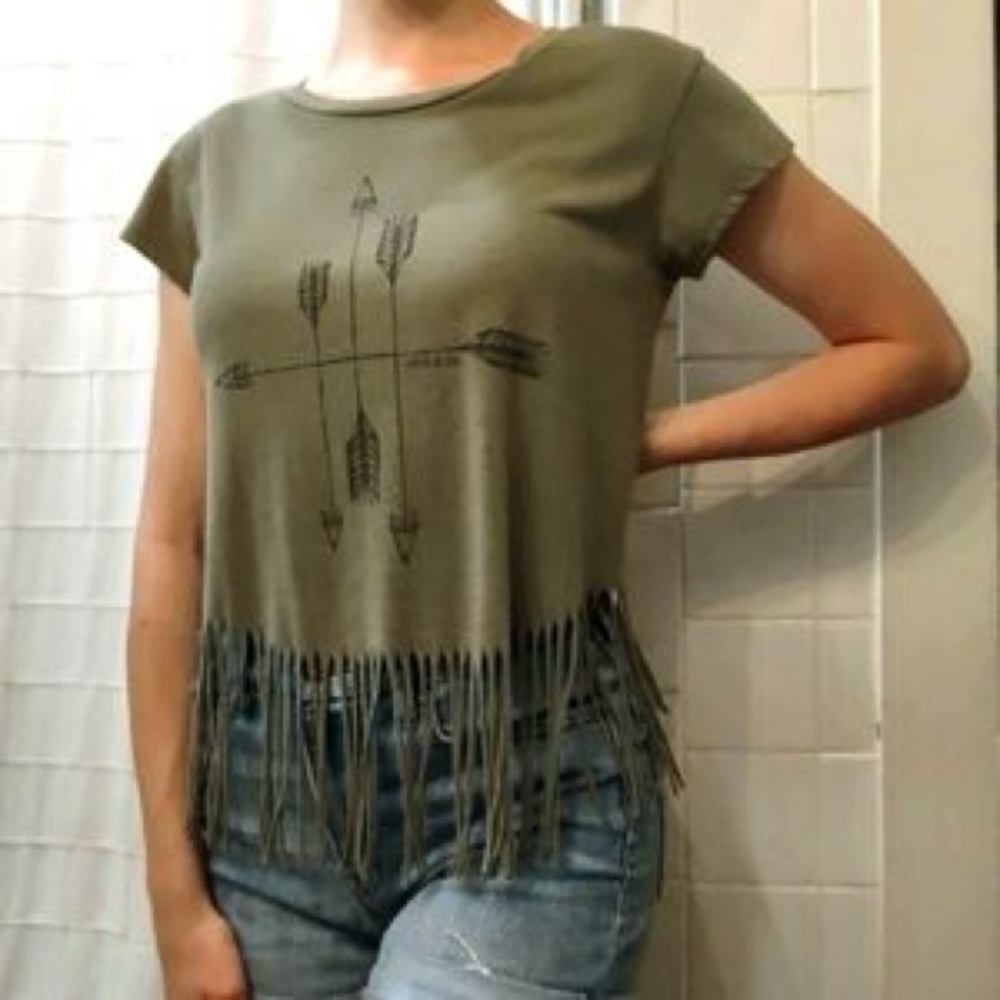 American Eagle Outfitters Hunter Green Arrow Shirt